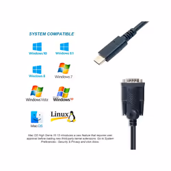 Equip 133392 cavo seriale Nero 1,5 m USB tipo-C DB-9 - Vista aggiuntiva 6