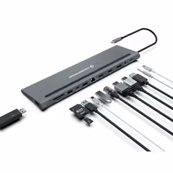 Conceptronic DONN17G replicatore di porte e docking station per laptop Cablato USB 3.2 Gen 1 (3.1 Gen 1) Type-C Grigio - Vista aggiuntiva 4