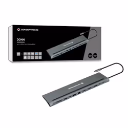 Conceptronic DONN17G replicatore di porte e docking station per laptop Cablato USB 3.2 Gen 1 (3.1 Gen 1) Type-C Grigio - Vista aggiuntiva 6