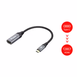 Equip 133492 cavo e adattatore video 0,15 m USB tipo-C HDMI Nero, Grigio - Vista aggiuntiva 4