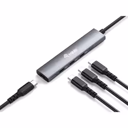 Equip 128963 hub di interfaccia USB 3.2 Gen 1 (3.1 Gen 1) Type-C 5000 Mbit/s Nero, Argento