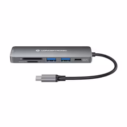 Conceptronic DONN11G replicatore di porte e docking station per laptop Cablato USB 3.2 Gen 1 (3.1 Gen 1) Type-C Grigio - Vista aggiuntiva 5