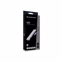 Conceptronic DONN19G replicatore di porte e docking station per laptop Cablato USB 3.2 Gen 1 (3.1 Gen 1) Type-C Grigio - Vista aggiuntiva 4