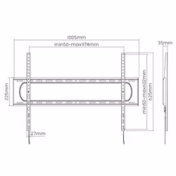 Equip 650338 Supporto TV a parete 3,05 m (120") Nero - Vista aggiuntiva 8