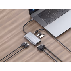 Conceptronic DONN21G replicatore di porte e docking station per laptop Cablato USB 3.2 Gen 1 (3.1 Gen 1) Type-C Grigio - Vista aggiuntiva 7