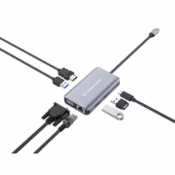 Conceptronic DONN21G replicatore di porte e docking station per laptop Cablato USB 3.2 Gen 1 (3.1 Gen 1) Type-C Grigio - Vista aggiuntiva 8