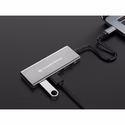 Conceptronic HUBBIES15G hub di interfaccia USB 3.2 Gen 2 (3.1 Gen 2) Type-C 10000 Mbit/s Grigio - Vista aggiuntiva 4