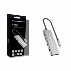 Conceptronic HUBBIES16G hub di interfaccia USB 3.2 Gen 2 (3.1 Gen 2) Type-C 10000 Mbit/s Grigio - Vista aggiuntiva 4