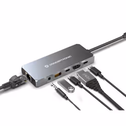 Conceptronic DONN22G replicatore di porte e docking station per laptop Cablato USB 3.2 Gen 2 (3.1 Gen 2) Type-C Grigio - Vista aggiuntiva 5