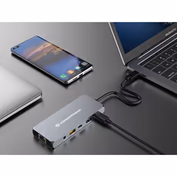 Conceptronic DONN22G replicatore di porte e docking station per laptop Cablato USB 3.2 Gen 2 (3.1 Gen 2) Type-C Grigio - Vista aggiuntiva 7