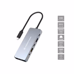 Conceptronic DONN22G replicatore di porte e docking station per laptop Cablato USB 3.2 Gen 2 (3.1 Gen 2) Type-C Grigio - Vista aggiuntiva 8