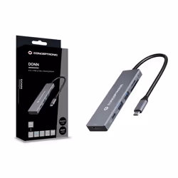 Conceptronic DONN23G replicatore di porte e docking station per laptop Cablato USB 3.2 Gen 1 (3.1 Gen 1) Type-C Grigio - Vista aggiuntiva 4