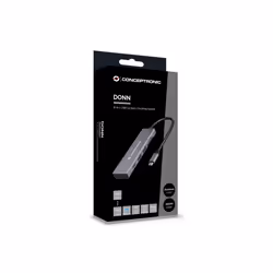 Conceptronic DONN23G replicatore di porte e docking station per laptop Cablato USB 3.2 Gen 1 (3.1 Gen 1) Type-C Grigio - Vista aggiuntiva 5