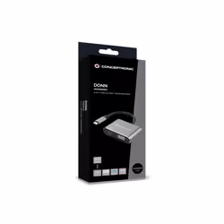 Conceptronic DONN16G replicatore di porte e docking station per laptop Cablato USB 3.2 Gen 1 (3.1 Gen 1) Type-C Nero, Argento - Vista aggiuntiva 4