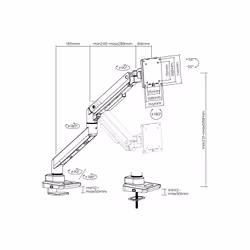 Equip 650181 Supporti a parete per TV 49" Scrivania Bianco - Vista aggiuntiva 6