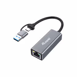 Equip 133495, Cablato, USB Type-A/USB Type-C, Ethernet, 2500 Mbit/s, Grigio