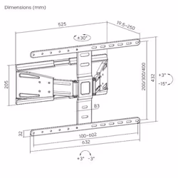 Equip 650344 Supporto TV a parete 2,29 m (90") Nero - Vista aggiuntiva 5