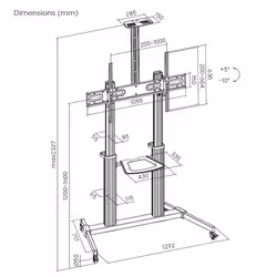 Equip 650631 Supporto TV a parete 2,54 m (100") Nero - Vista aggiuntiva 7