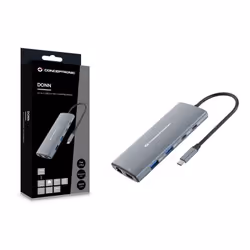 Conceptronic DONN06G replicatore di porte e docking station per laptop Cablato USB 3.2 Gen 1 (3.1 Gen 1) Type-C Grigio - Vista aggiuntiva 5