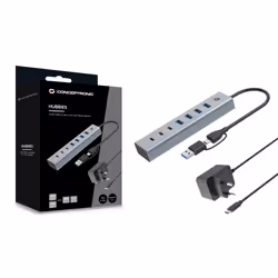 Conceptronic HUBBIES20GP hub di interfaccia USB 3.2 Gen 1 (3.1 Gen 1) Type-C 5000 Mbit/s Grigio - Vista aggiuntiva 4
