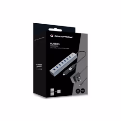 Conceptronic HUBBIES21GP hub di interfaccia USB 3.2 Gen 1 (3.1 Gen 1) Type-A 5000 Mbit/s Grigio - Vista aggiuntiva 5