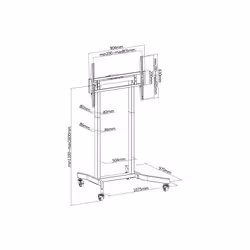 Equip 650632 Supporto TV a parete 2,54 m (100") Nero - Vista aggiuntiva 8