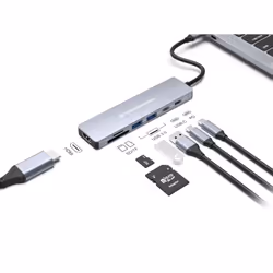 Conceptronic DONN28G replicatore di porte e docking station per laptop Cablato USB 3.2 Gen 1 (3.1 Gen 1) Type-C Grigio - Vista aggiuntiva 5