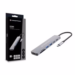 Conceptronic DONN28G replicatore di porte e docking station per laptop Cablato USB 3.2 Gen 1 (3.1 Gen 1) Type-C Grigio - Vista aggiuntiva 6