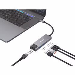 Equip 133496 replicatore di porte e docking station per laptop Cablato USB 3.2 Gen 1 (3.1 Gen 1) Type-C Grigio - Vista aggiuntiva 4