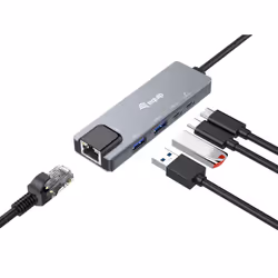 Equip 133496 replicatore di porte e docking station per laptop Cablato USB 3.2 Gen 1 (3.1 Gen 1) Type-C Grigio - Vista aggiuntiva 7