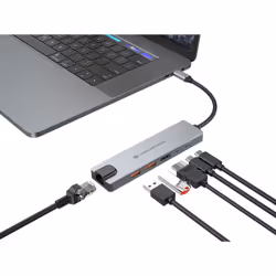 Conceptronic DONN29G replicatore di porte e docking station per laptop Cablato USB 3.2 Gen 2 (3.1 Gen 2) Type-C Grigio - Vista aggiuntiva 4