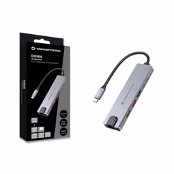 Conceptronic DONN29G replicatore di porte e docking station per laptop Cablato USB 3.2 Gen 2 (3.1 Gen 2) Type-C Grigio - Vista aggiuntiva 5