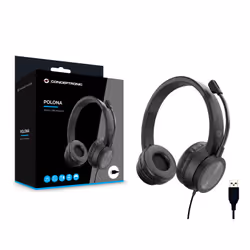 Conceptronic POLONA05B cuffia e auricolare Cablato A Padiglione Musica e Chiamate USB tipo A Nero - Vista aggiuntiva 7