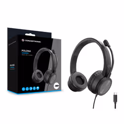 Conceptronic POLONA05BC cuffia e auricolare Cablato A Padiglione Musica e Chiamate USB tipo-C Nero - Vista aggiuntiva 7