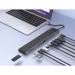 Conceptronic DONN32B replicatore di porte e docking station per laptop Cablato USB 3.2 Gen 1 (3.1 Gen 1) Type-C Grigio, Argento - Vista aggiuntiva 4