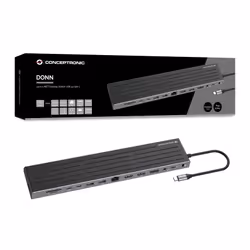 Conceptronic DONN32B replicatore di porte e docking station per laptop Cablato USB 3.2 Gen 1 (3.1 Gen 1) Type-C Grigio, Argento - Vista aggiuntiva 6