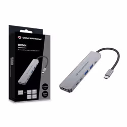 Conceptronic DONN33G replicatore di porte e docking station per laptop Cablato USB 3.2 Gen 1 (3.1 Gen 1) Type-C Argento - Vista aggiuntiva 7