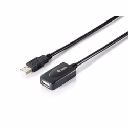 Equip 133311, 15 m, USB A, USB A, USB 2.0, Maschio/Femmina, Nero