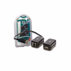 Digitus USB extender Ricevitore e trasmettitore di rete Nero