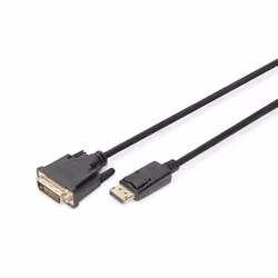 Digitus Cavo adattatore DisplayPort, da DP a DVI-D, 3 m, DisplayPort, DVI-D, Maschio, Maschio, Dritto