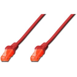 Digitus CAT6 U-UTP 0.5m cavo di rete Rosso 0,5 m U/UTP (UTP)