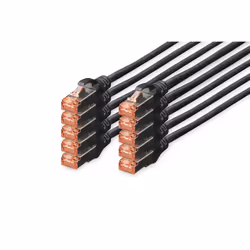 Digitus Cavo patch CAT 6 S/FTP, 0,5 m, Cat6, S/FTP (S-STP), RJ-45, RJ-45, Nero
