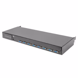 Digitus Commutatore KVM modulare, 8 porte, Montaggio rack, 1U, Nero