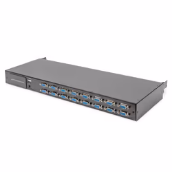 Digitus Commutatore KVM modulare, 16 porte, Montaggio rack, 1U, Nero