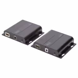 Digitus Set estensione 4K HDMI mediante CAT / IP (Set), 3840 x 2160 Pixel, Trasmettitore e ricevitore AV, 120 m, Cablato, Com ...