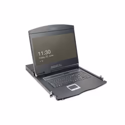 Digitus Console modulare con TFT da 19" (48,3 cm), 8 porte Cat.5 KVM e touchpad, tastiera italiana, 48,3 cm (19"), 1366 x 768 ...