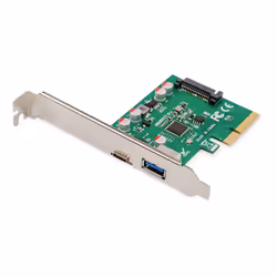 Digitus Scheda PCIe, USB Type-C™ + USB-A, PCIe, USB 3.2 Gen 2 (3.1 Gen 2), Piena altezza/Basso profilo, PCIe 2.0, SATA a 15 p ...