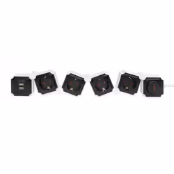 Digitus Presa multipla flessibile da 4 con 2 attacchi USB e interruttori - Vista aggiuntiva 4