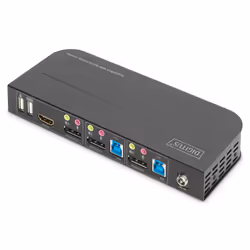 Digitus Switch KVM, 2 porte, 4K60Hz, 2 x DP in, 1 x DP/HDMI out - Vista aggiuntiva 5