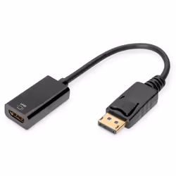 Digitus Adattatore attivo / Convertitore DisplayPort, da DP a HDMI, 0,2 m, DisplayPort, HDMI, Maschio, Femmina, Dritto